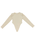 Body avorio elasticizzato con dettagli logo Lulu