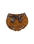 Pantaloncino in camoscio marrone con cintura maculata Miss Grant