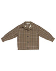 Camicia marrone con fantasia quadri e dettagli logo Manuel Ritz