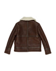Montone marrone con teddy beige e dettagli logo Manuel Ritz