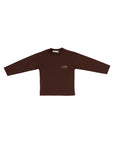 T-shirt marrone manica lunga con dettagli logo Manuel Ritz