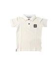 Polo bianca con dettaglio logo Stone Island
