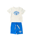 Completo t-shirt e bermuda bianco e azzurro Timberland