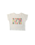 T-shirt bianca con stampa frontale e paillettes Billieblush