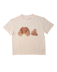 T-shirt rosa con stampa orso Palm Angels