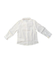 Camicia bianca in misto lino con dettaglio logo Atipico a contrasto