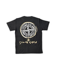 T-shirt nera con dettagli stampe Stone Island