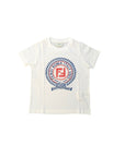 T-shirt bianca con stampa logo Fendi
