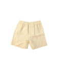 Bermuda di lino beige con stampa logo Fendi