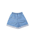 Bermuda di jeans blu a vita alta Fendi
