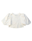 T-shirt bianca cropped con maniche a sbuffo Fendi