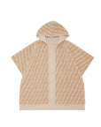 Mantella reversibile beige con logo a intarsio FF Fendi