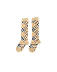 Calzini beige con stampa check Burberry