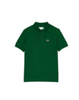Polo verde con patch logo Lacoste