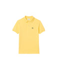 Polo gialla con patch logo Lacoste