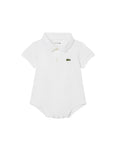 Body bianco con patch logo Lacoste