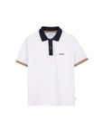 Polo bianca con dettagli logo Boss