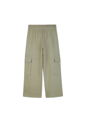Pantalone cargo verde con dettagli logo Billieblush