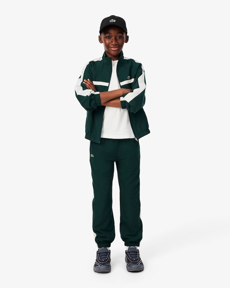 Completo tuta verde con patch logo Lacoste