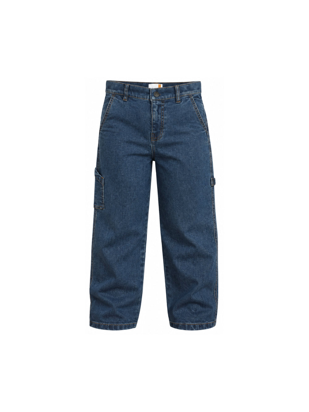 Jeans blu con patch logo Timberland sul retro
