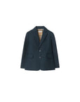 Giacca blu con dettagli check Burberry