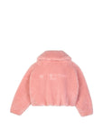 Giubbino teddy rosa con logo Givenchy cucito sul retro
