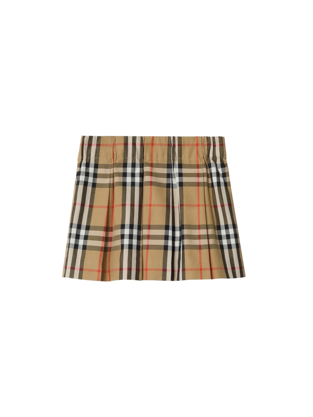Gonna a pieghe beige con stampa check Burberry