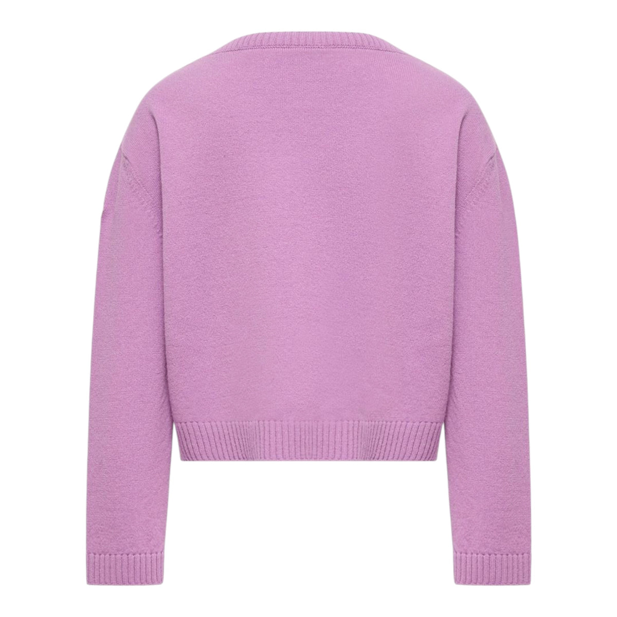 Maglione in misto cashmere viola con patch logo Moncler