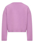 Maglione in misto cashmere viola con patch logo Moncler
