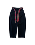 Pantalone nero con cravatta e dettagli logo Lulu
