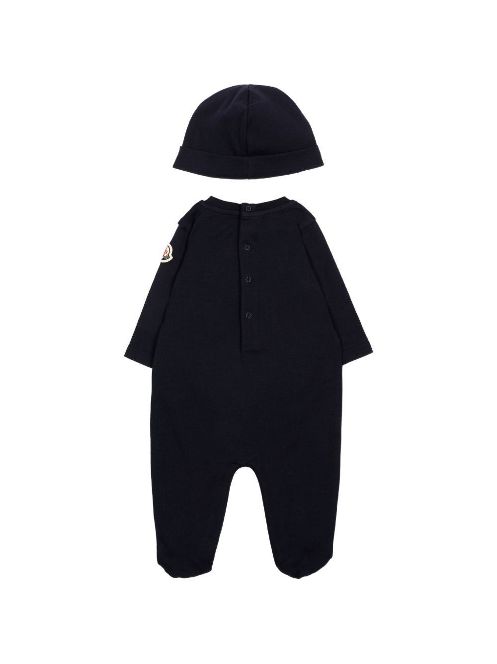 Set tutina e cappellino blu con logo Moncler