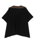 Mantella reversibile nera e marrone con logo a intarsio FF Fendi