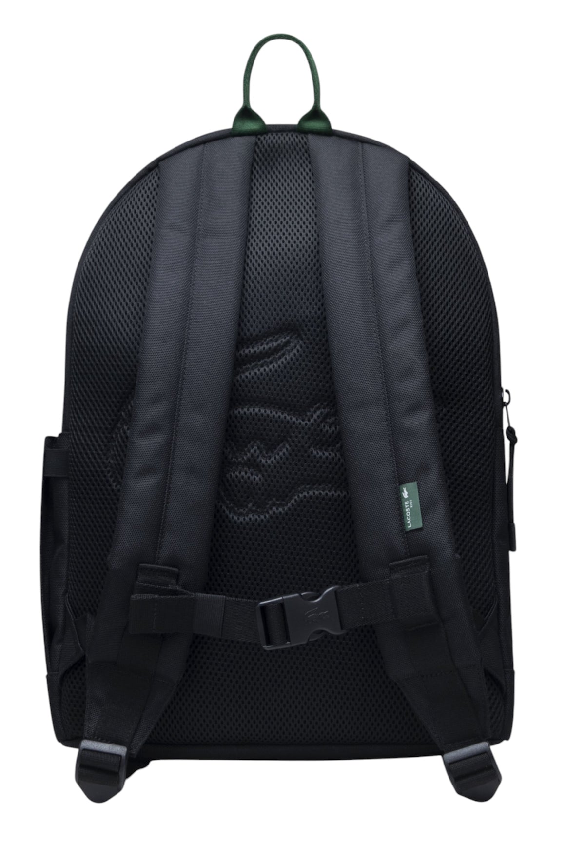 Zaino nero con dettaglio patch cucito Lacoste cucito frontale