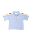 Polo azzurra con dettagli logo Palm Angels