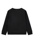 Felpa nera con patch Lacoste cucito frontale