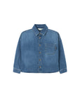 Giubbino di jeans blu con stampa logo Palm Angels