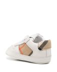 Scarpa culla bianca con dettagli check Burberry