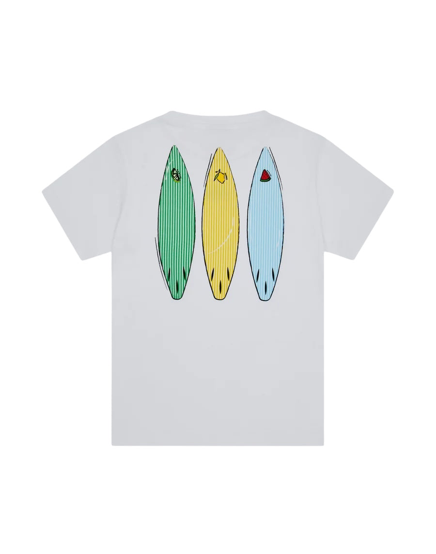 T-shirt bianca con stampa dettagli Sundek