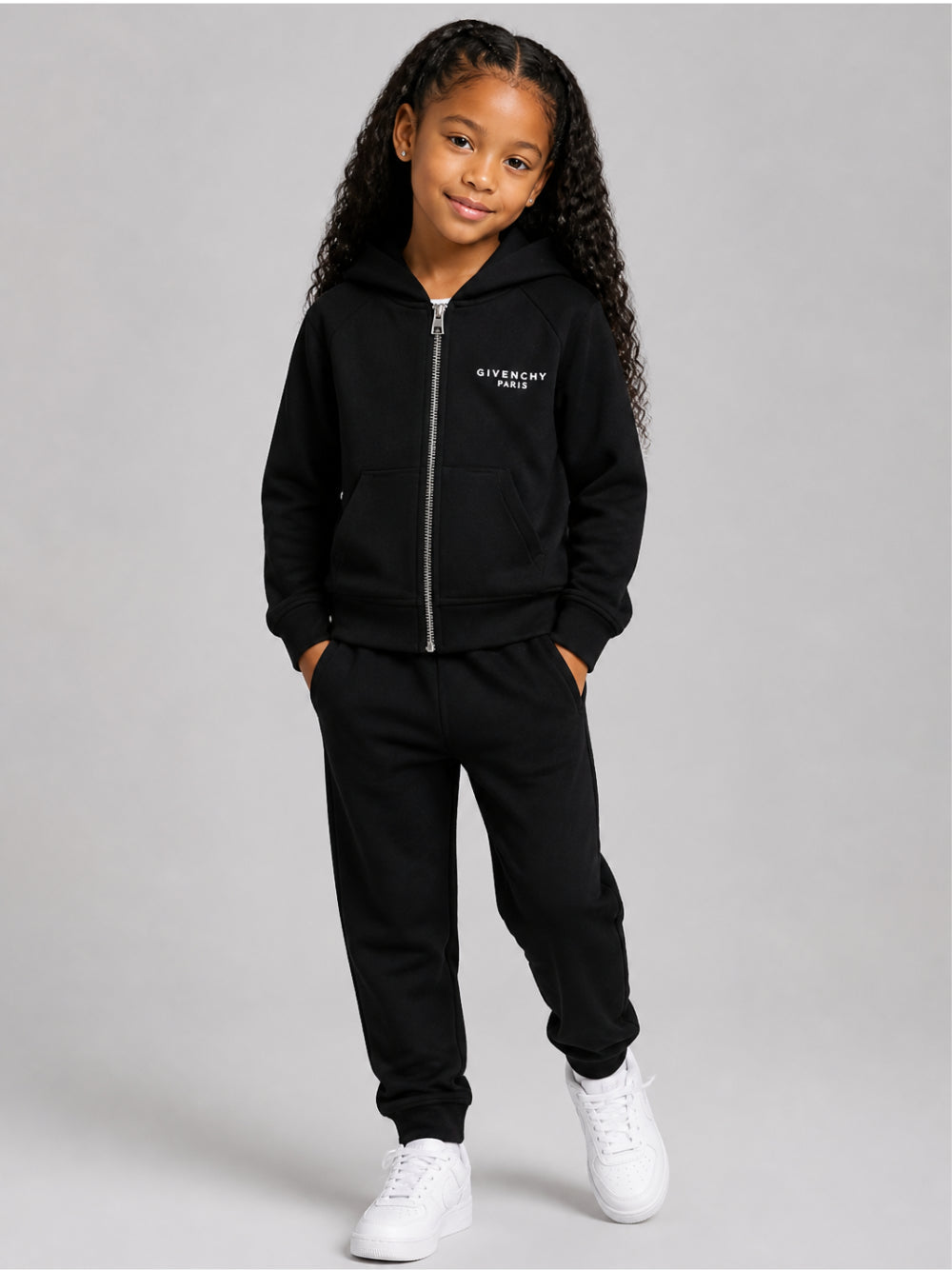 Pantalone jogging nero con stampa logo Givenchy a contrasto