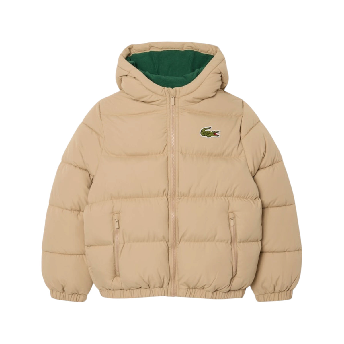 Giubbino beige con patch logo Lacoste