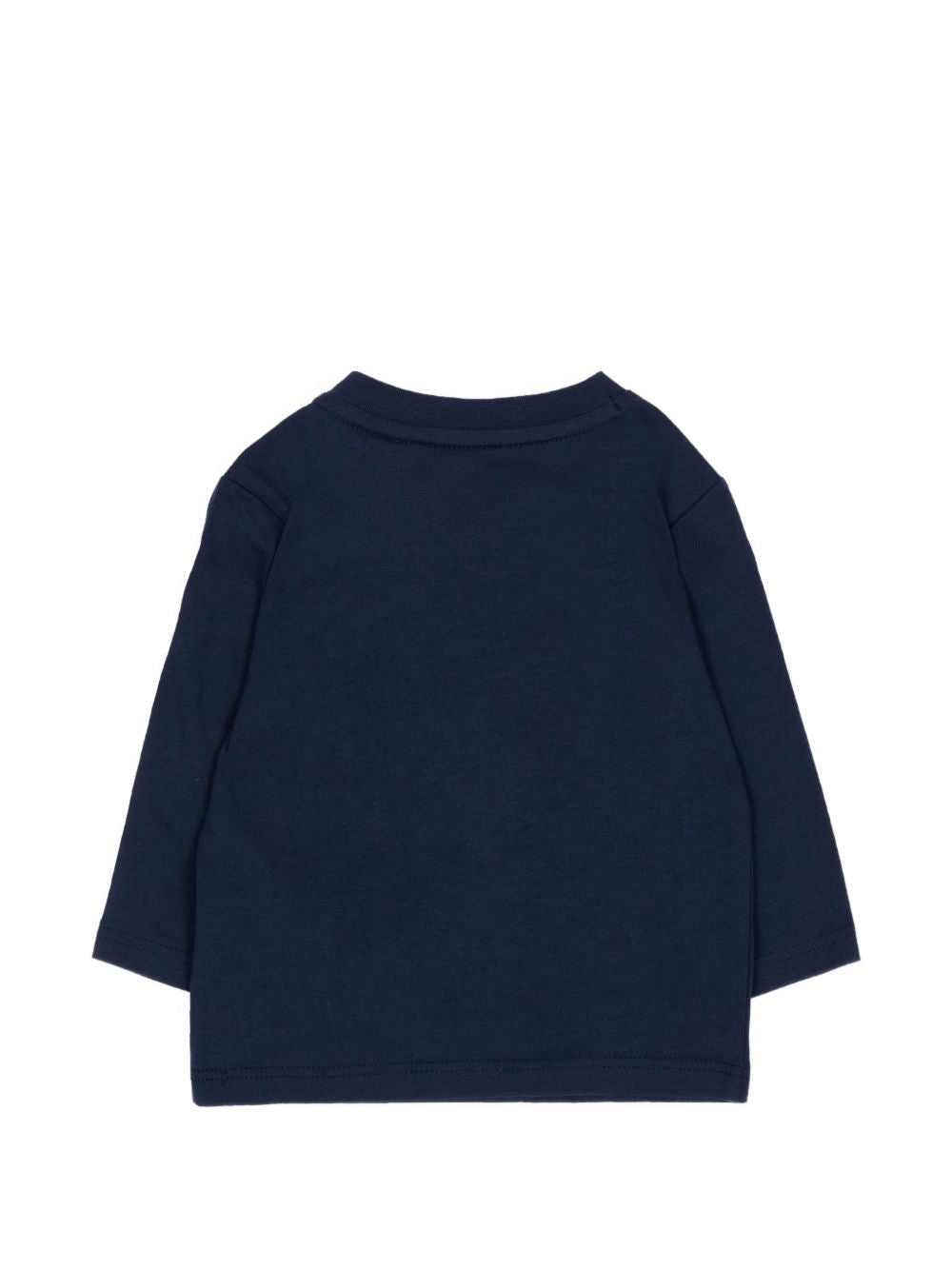 T-shirt blu manica lunga baby con stampa logo Timberland frontale