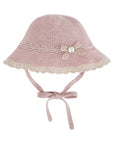 Cappello rosa con laccetti e dettagli cuciti Paz Rodriguez