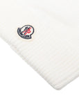 Cappello in filo bianco con dettaglio logo Moncler