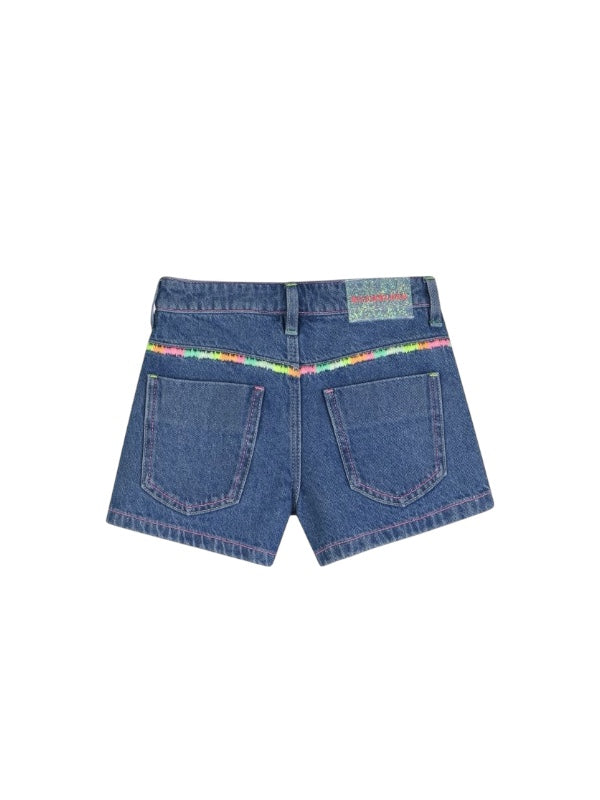 Pantaloncino di jeans blu con dettagli cuciti Billieblush