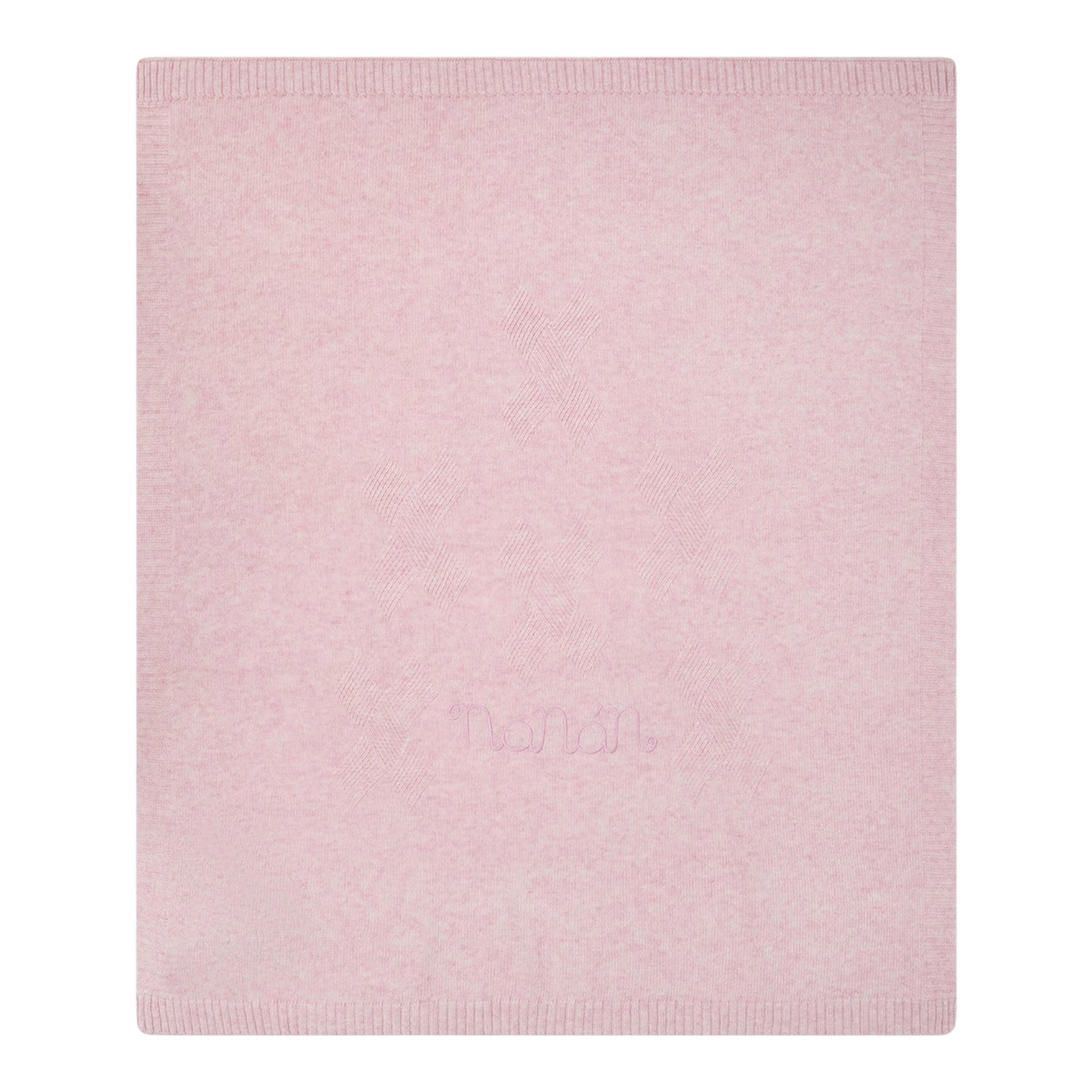 Coperta rosa in filo misto cashmere con ricamo Nanan