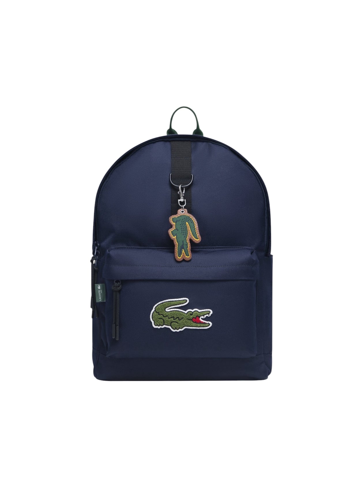 Zaino blu con dettaglio patch cucito Lacoste cucito frontale