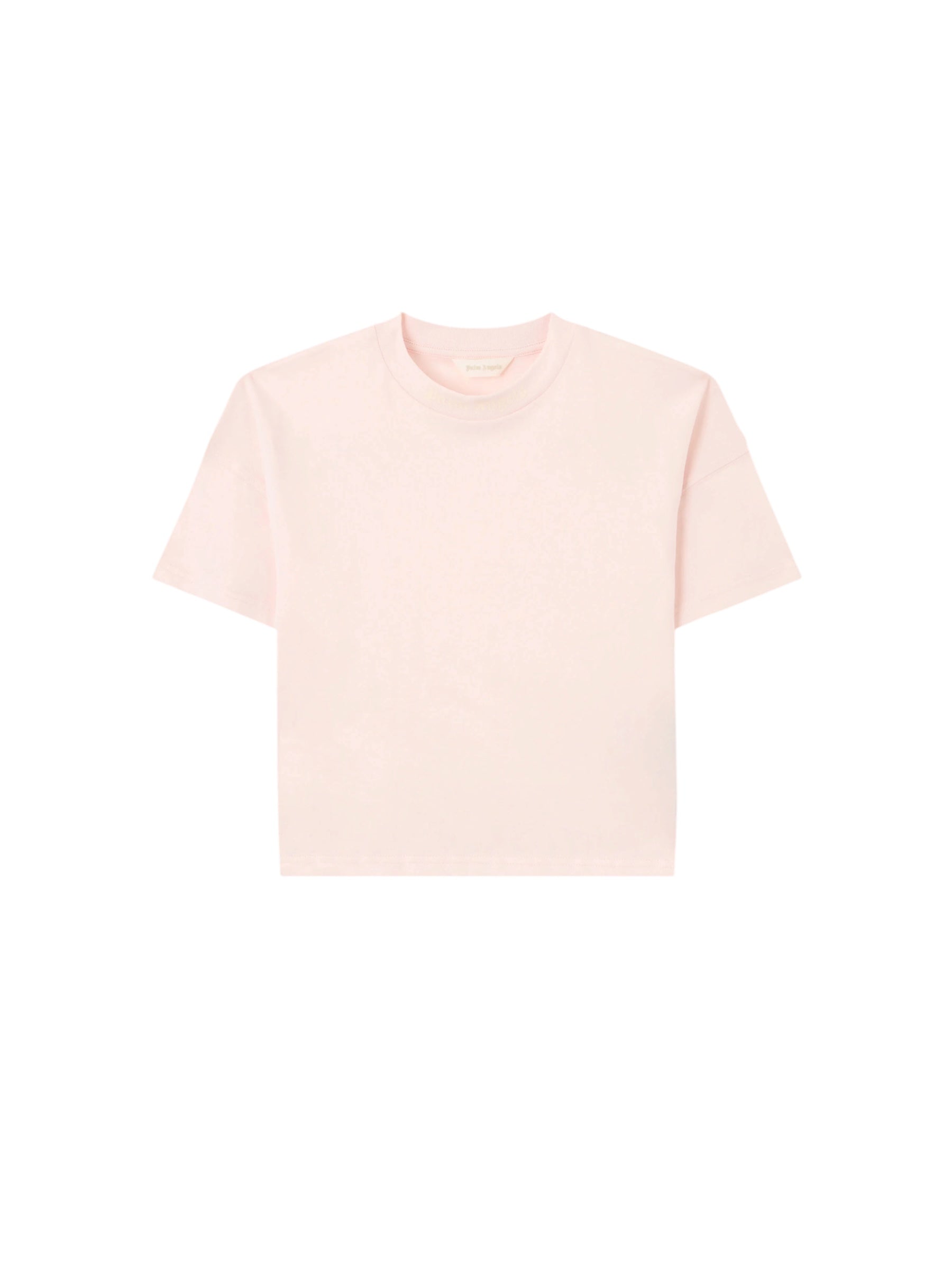 T-shirt cropped rosa con stampa logo Palm Angels