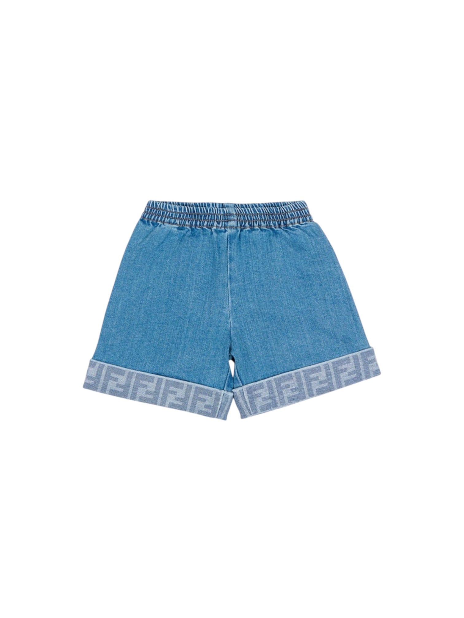 Pantaloncino di jeans blu con dettagli F Fendi