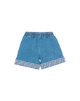 Pantaloncino di jeans blu con dettagli F Fendi