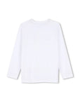 T-shirt manica lunga bianca con stampa logo Boss frontale